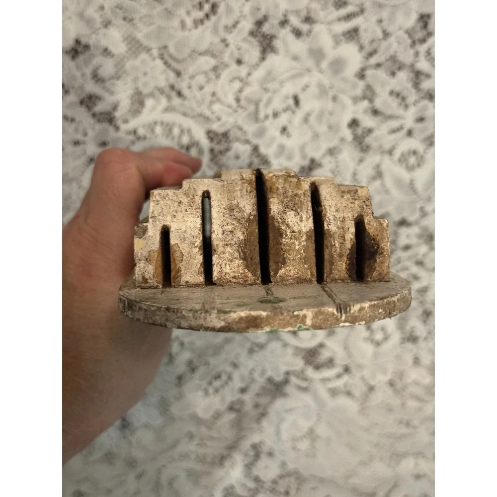 Vintage‎ Primitive Wooden Knife Holder Wall Mount Chippy White Rustic Farmhouse